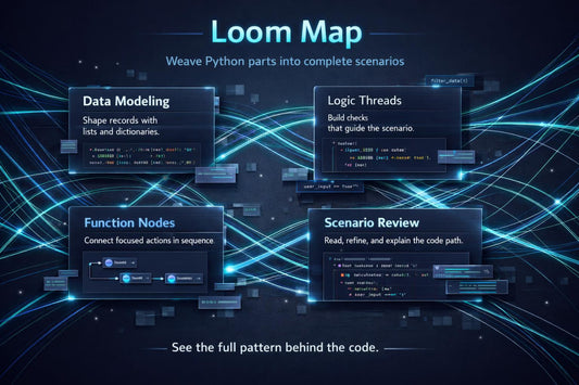 Loom Map software interface with text on a dark background